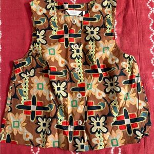 TOAST Folk Collage Print Poplin Top in Multi EUC